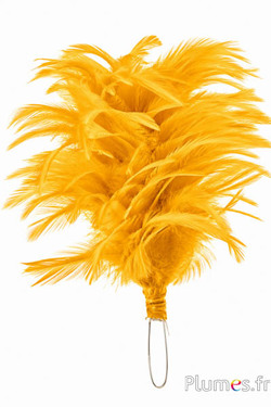 Pennacchio gallo con anello - altezza 20 cm - giallo